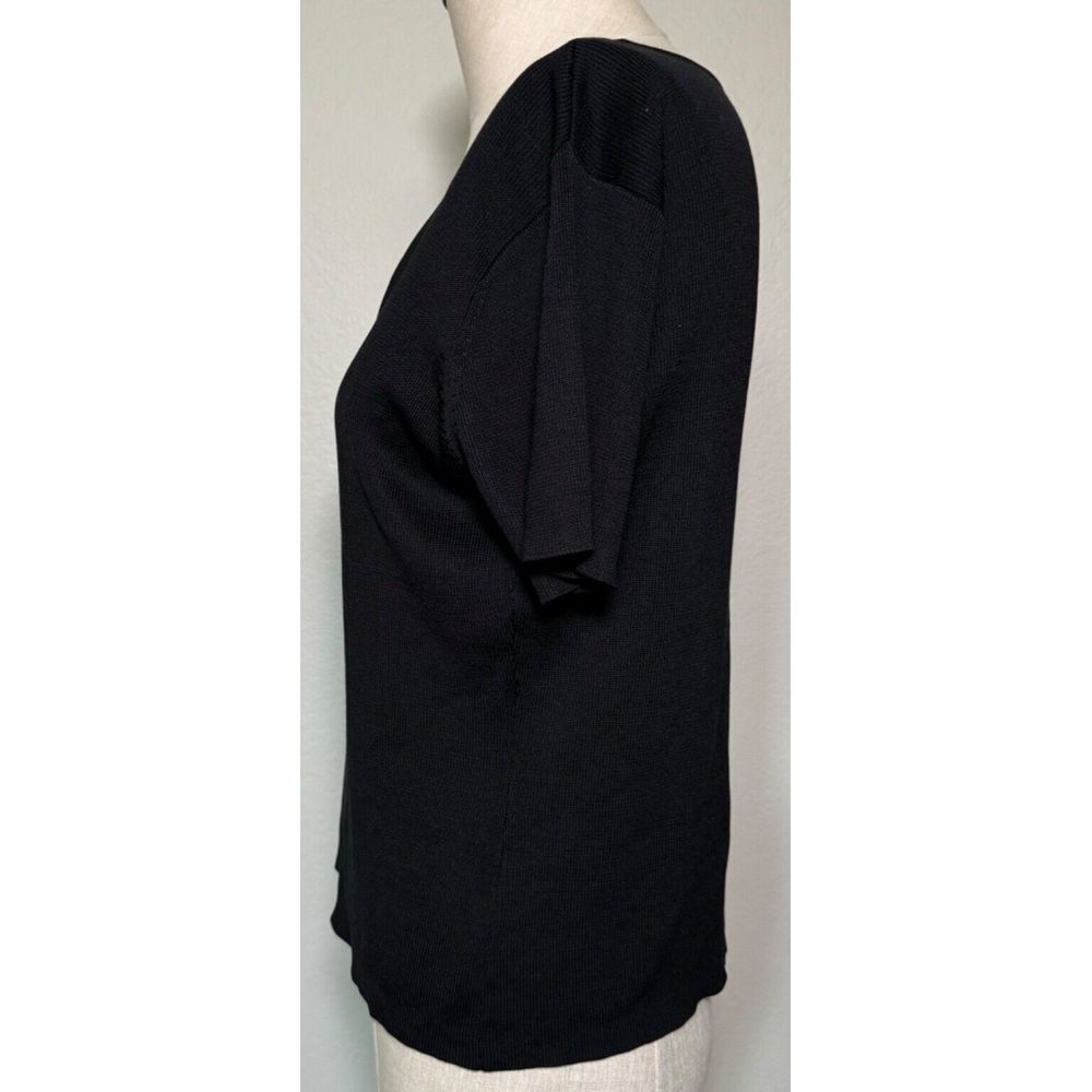 Harolds Hand Framed 100%‎ Silk Blouse Women Size Medium Black Silk Shirt - Picture 4 of 10